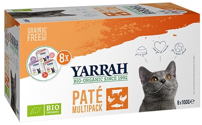 Yarrah Organic Multipack Pate Zalm / Rund / Kalkoen / Kip Grainfree