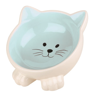 Happy Pet Voerbak Kat Orb Blauw / Creme