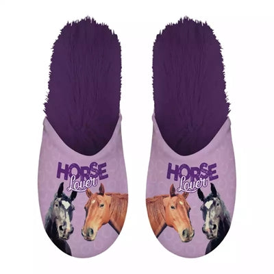 Merkloos Pantoffel Horse Lover Paars